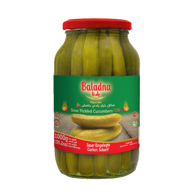 Baladna Zero Sour Pickled Cucumbers, Chili - Oriental