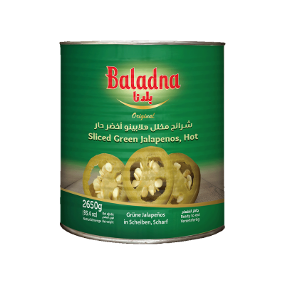 Baladna Sliced Green Jalapenos, Hot - Oriental