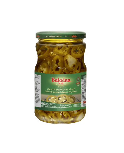 Baladna Sliced Green Jalapenos, Hot - Oriental