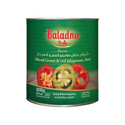 Baladna Sliced Green & Red Jalapenos, Hot - Oriental