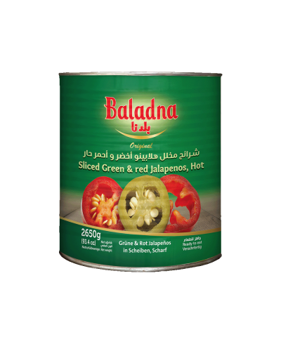 Baladna Sliced Green & Red Jalapenos, Hot - Or...