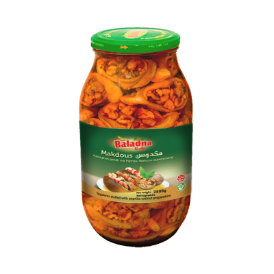 Baladna Makdous in Sunflower Oil Eggplants stuffed with pepper-walnut preparation - Oriental