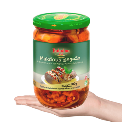Baladna Makdous in Sunflower Oil Eggplants stuffed with pepper-walnut preparation - Oriental