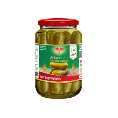 Baladna Sour Pickled Cucumbers Small, Chili - Oriental