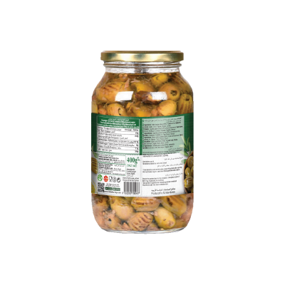 Baladna Grilled Pitted Green Olives in Sunflower Oil - Oriental