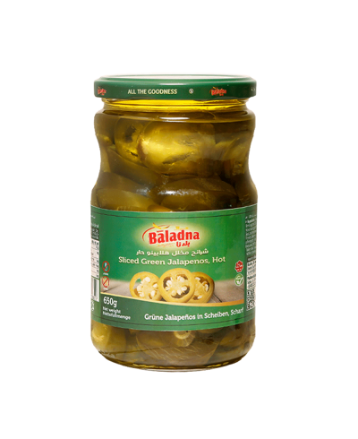 Baladna Sliced Green Jalapenos, Hot - Oriental