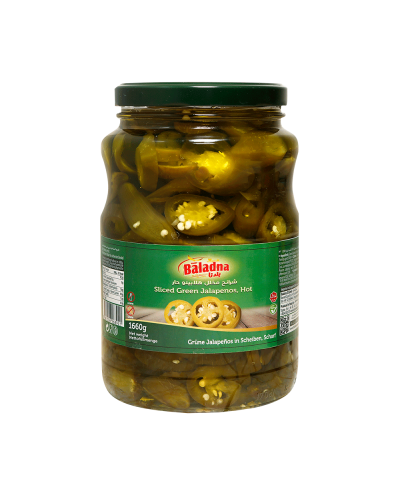 Baladna Sliced Green Jalapenos, Hot - Oriental