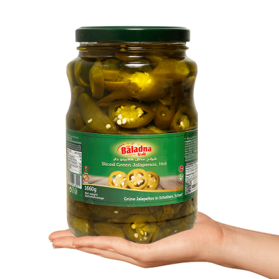 Baladna Sliced Green Jalapenos, Hot - Oriental