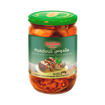 Baladna Makdous in Sunflower Oil Eggplants stuffed with pepper-walnut preparation - Oriental