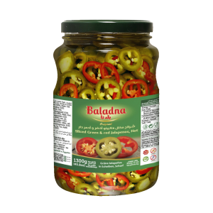 Baladna Sliced Green & Red Jalapenos, Hot - Oriental