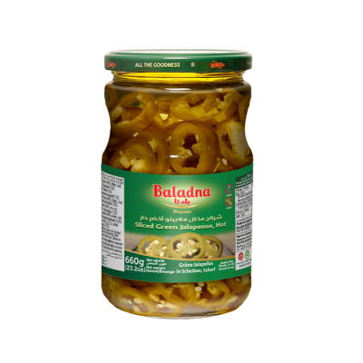 Baladna Sliced Green Jalapenos, Hot - Oriental
