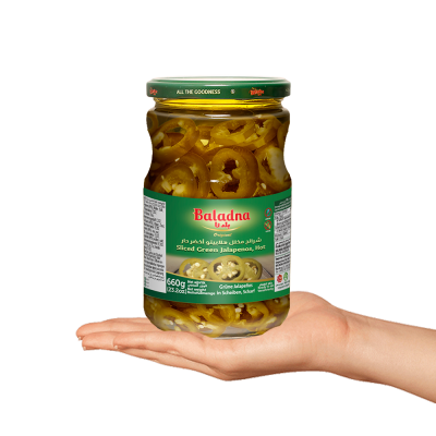 Baladna Sliced Green Jalapenos, Hot - Oriental