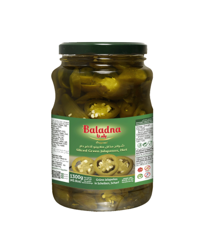 Baladna Sliced Green Jalapenos, Hot - Oriental