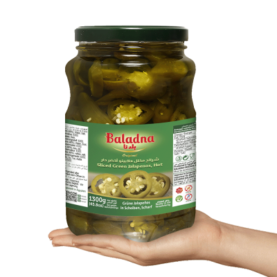 Baladna Sliced Green Jalapenos, Hot - Oriental