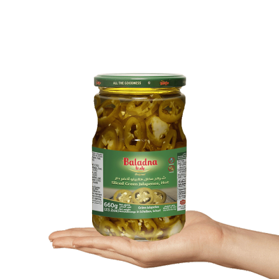 Baladna Sliced Green Jalapenos, Hot - Oriental