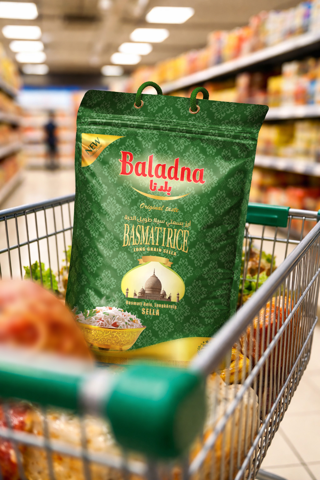 Baladna Basmati Creamy Sella Rice Packaging