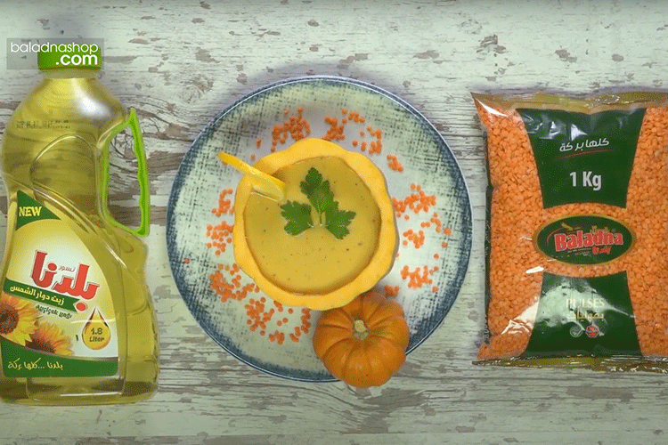 Pumpkin and lentil soup